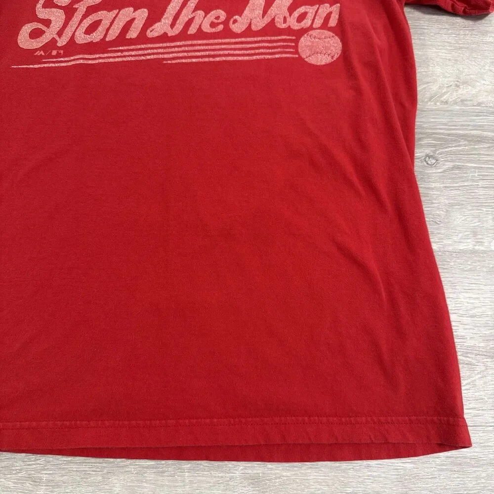 Stan Musial Shirt St Louis Cardinals Majestic Men's Red Medium 100% Cotton